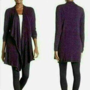 Barefoot Dreams Bamboo Chic Lite Women's Small Purple Open Front Cardigan
